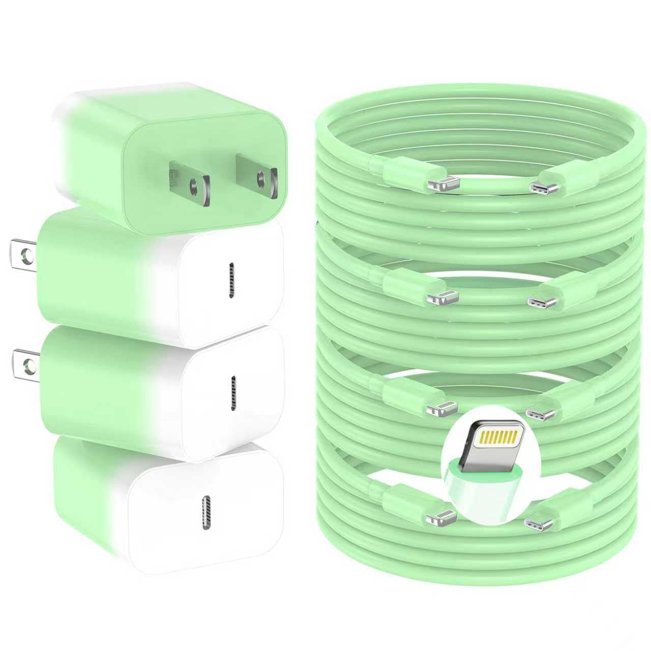 GREPHONE iPhone Charger Fast Charging,20W PD USB C Wall Charger 4 Pack with 6FT Fast Charging Cable