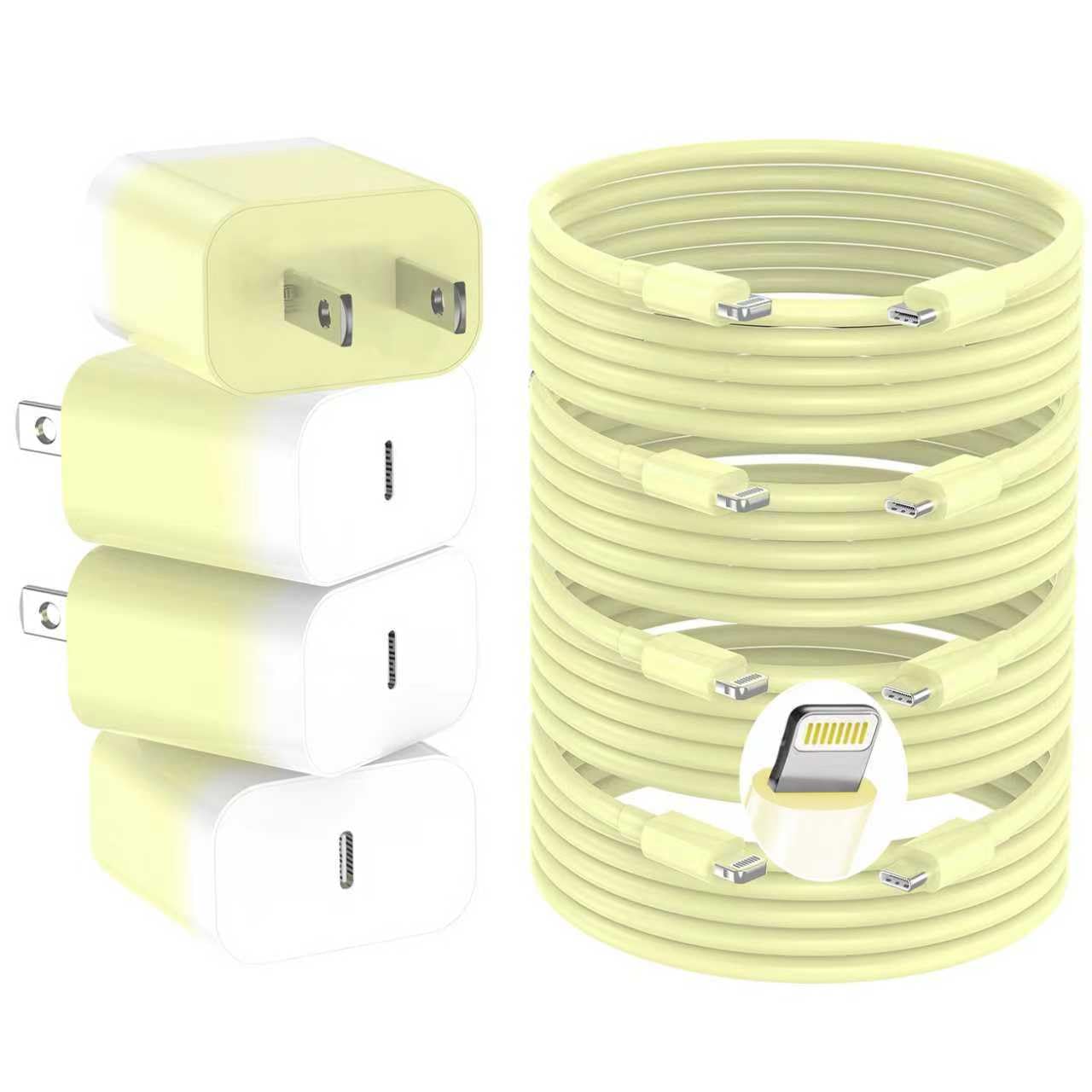 GREPHONE iPhone Charger Fast Charging,20W PD USB C Wall Charger 4 Pack with 6FT Fast Charging Cable