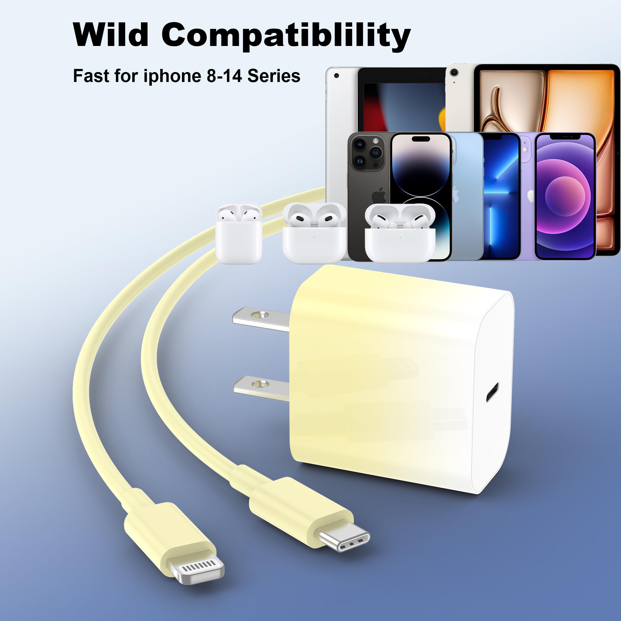 GREPHONE iPhone Charger Fast Charging,20W PD USB C Wall Charger 4 Pack with 6FT Fast Charging Cable