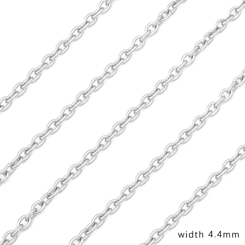 Cadena de acero inoxidable de 1M para hombres y mujeres, cadena de eslabones cubanos, gargantilla básica punk DIY, pulsera, joyería masculina de Hip Hop, regalo