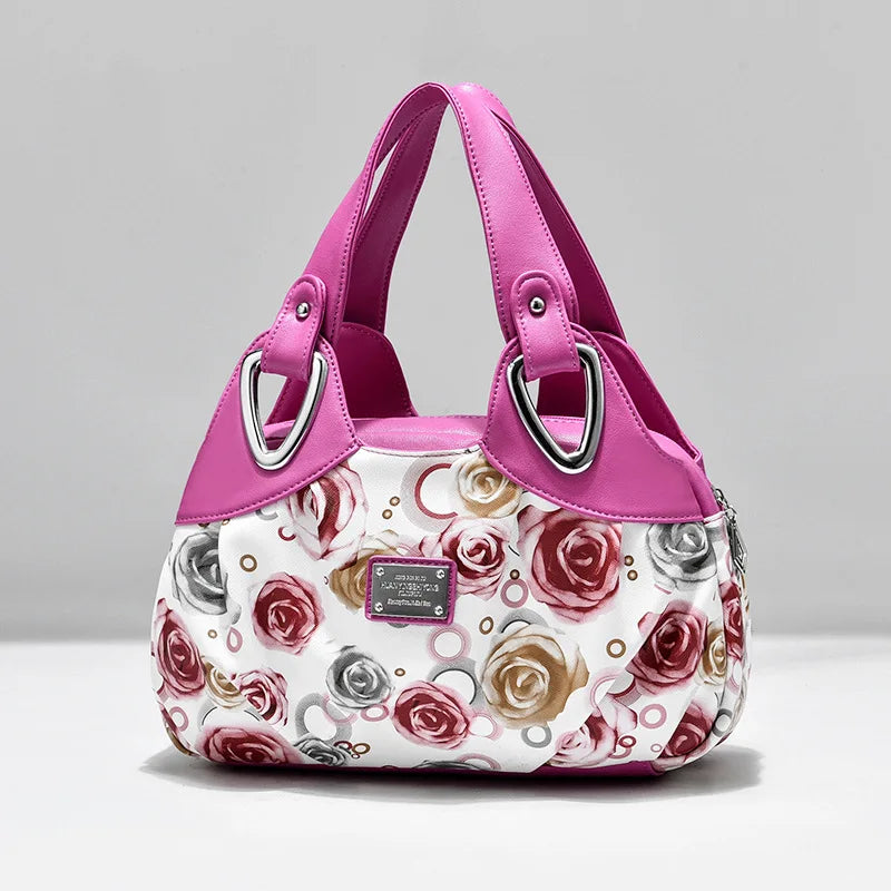 Luxury Handbag Women Printing PU Leather Handle Bag Fashion Brand Lady Tote Big Capacity Shoulder Bag Shopping Purse2024