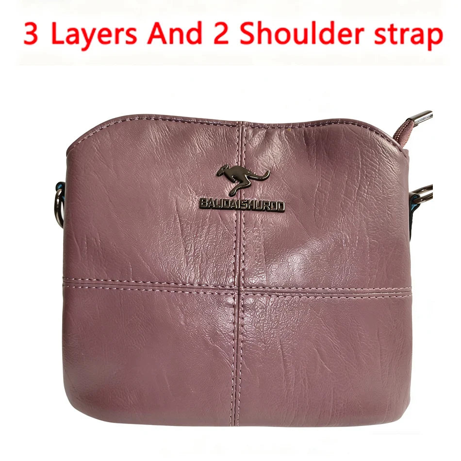 Luxury Handbag Fashion Print Large Capacity Soft Leather Women Shoulder Crossbody Bag Leisure Designer Ladies Purses and Handbag