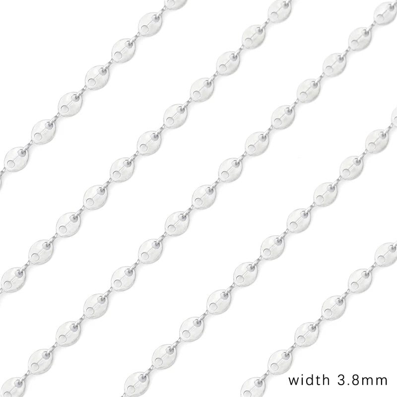 Cadena de acero inoxidable de 1M para hombres y mujeres, cadena de eslabones cubanos, gargantilla básica punk DIY, pulsera, joyería masculina de Hip Hop, regalo