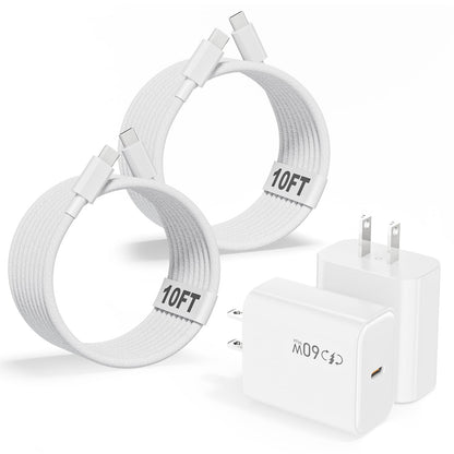 10FT Fast Charging Cord for iPhone 17 16e 15,3Pack Extra Lon