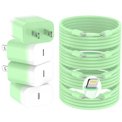 GREPHONE iPhone Charger Fast Charging,20W PD USB C Wall Charger 4 Pack with 6FT Fast Charging Cable