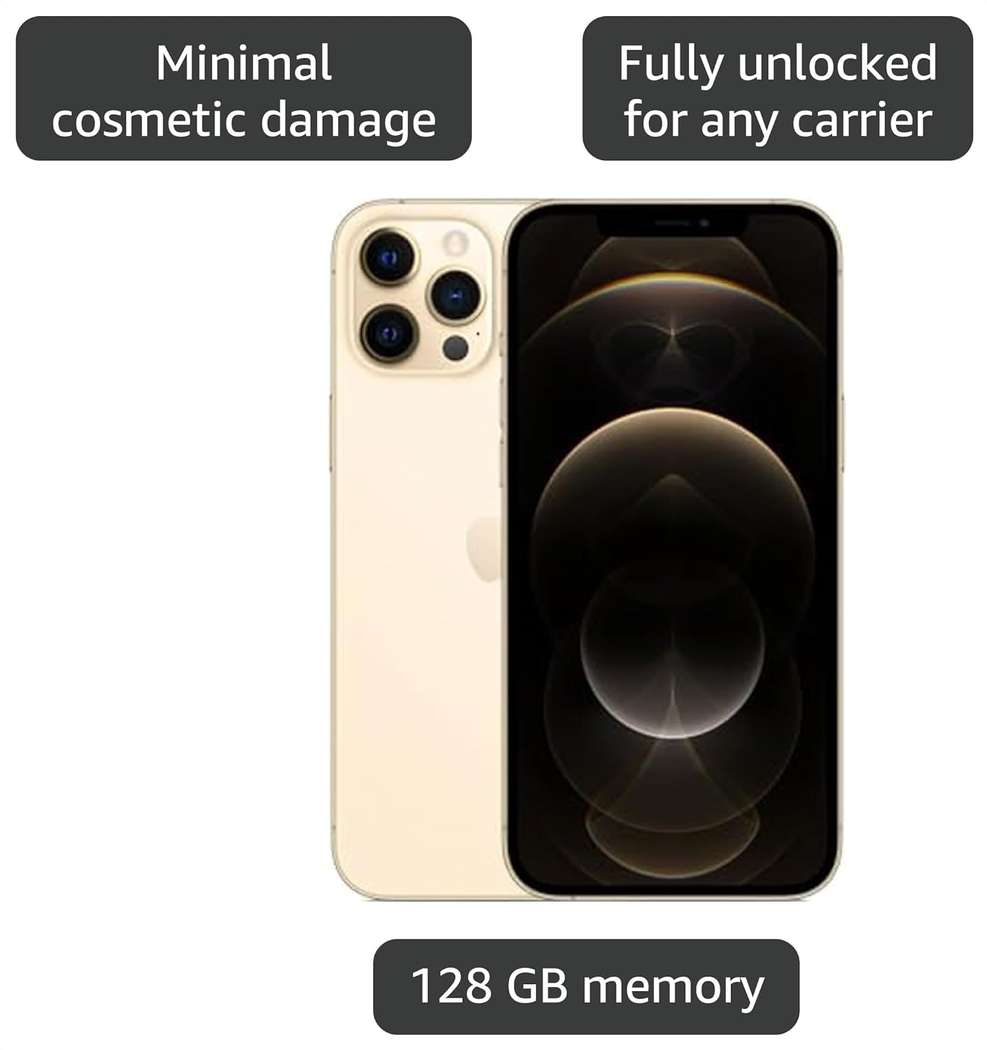 Apple iPhone 12 Pro Max, 128GB, Pacific Blue - Fully Unlocked (Renewed)