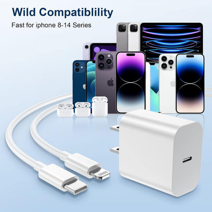 GREPHONE iPhone Charger Fast Charging,20W PD USB C Wall Charger 4 Pack with 6FT Fast Charging Cable