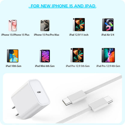10FT Fast Charging Cord for iPhone 17 16e 15,3Pack Extra Lon