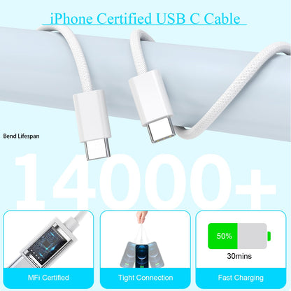 10FT Fast Charging Cord for iPhone 17 16e 15,3Pack Extra Lon