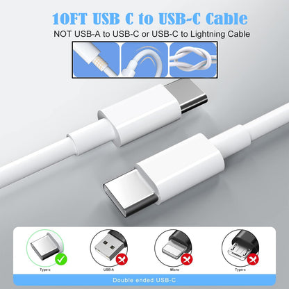 10FT Fast Charging Cord for iPhone 17 16e 15,3Pack Extra Lon