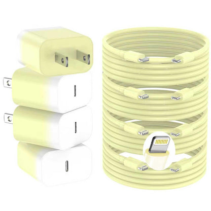 GREPHONE iPhone Charger Fast Charging,20W PD USB C Wall Charger 4 Pack with 6FT Fast Charging Cable
