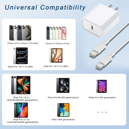 10FT Fast Charging Cord for iPhone 17 16e 15,3Pack Extra Lon