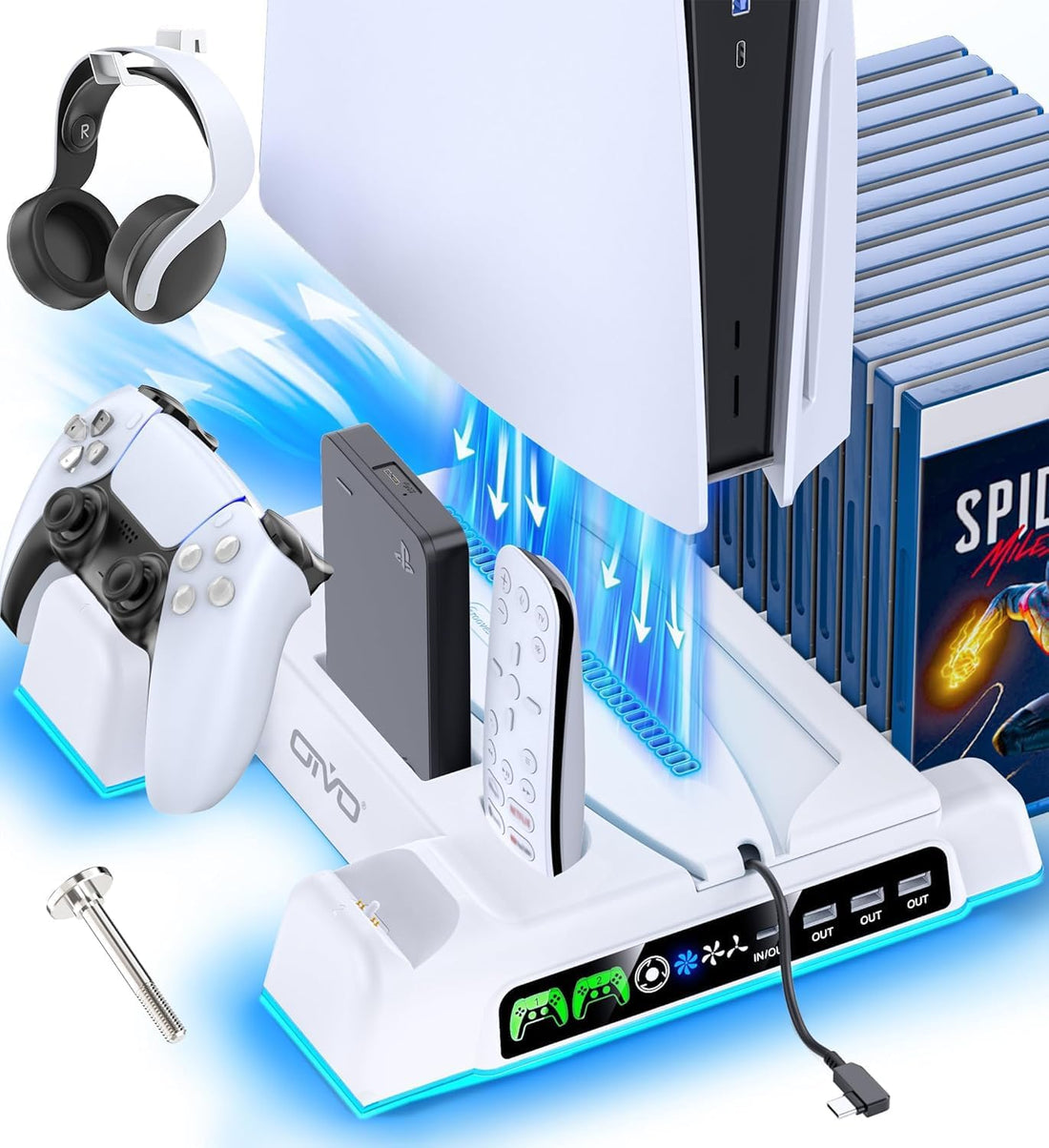 PS5 Stand con Cargador LED