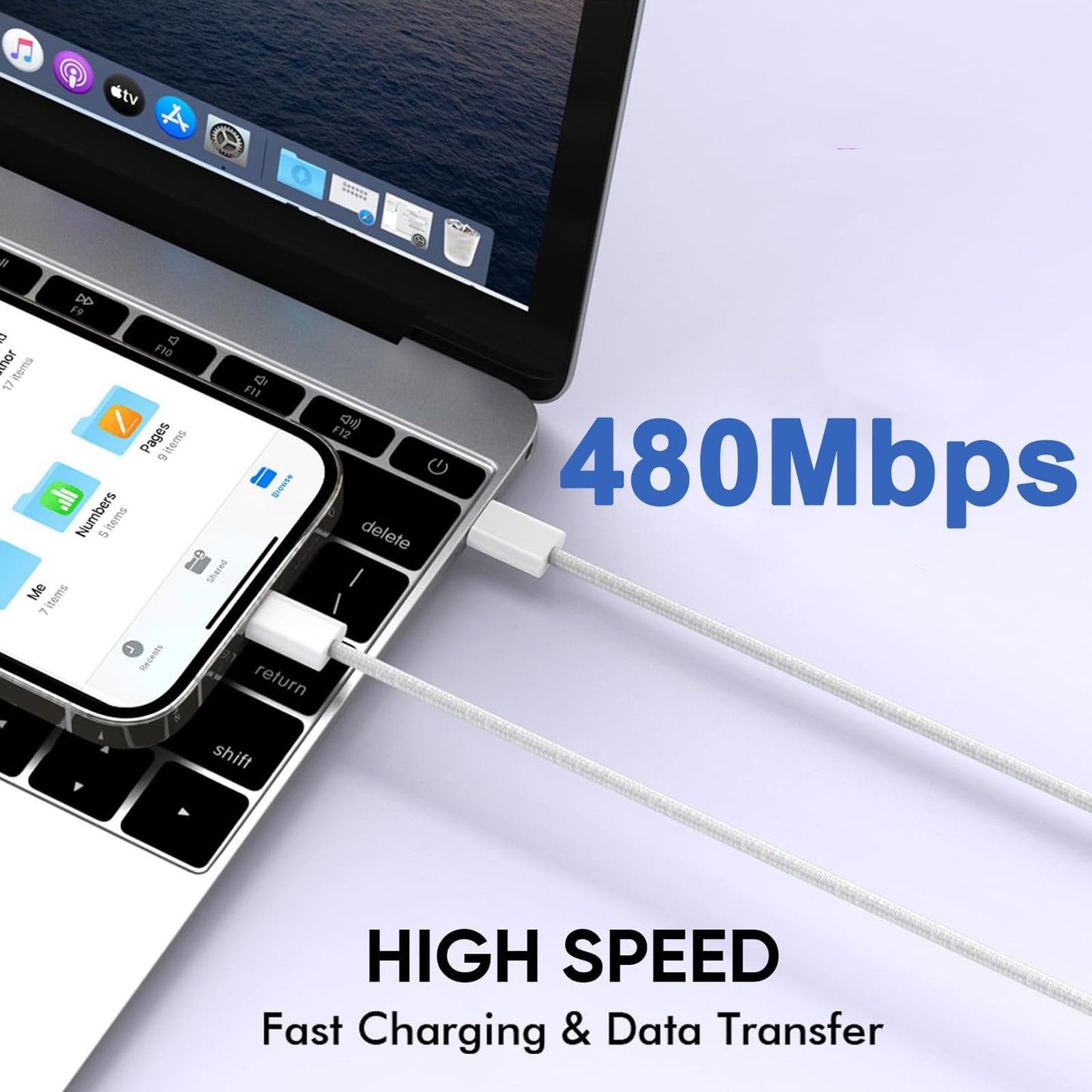 10FT Fast Charging Cord for iPhone 17 16e 15,3Pack Extra Lon