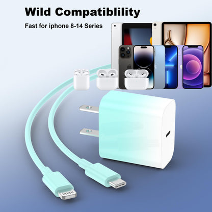 GREPHONE iPhone Charger Fast Charging,20W PD USB C Wall Charger 4 Pack with 6FT Fast Charging Cable