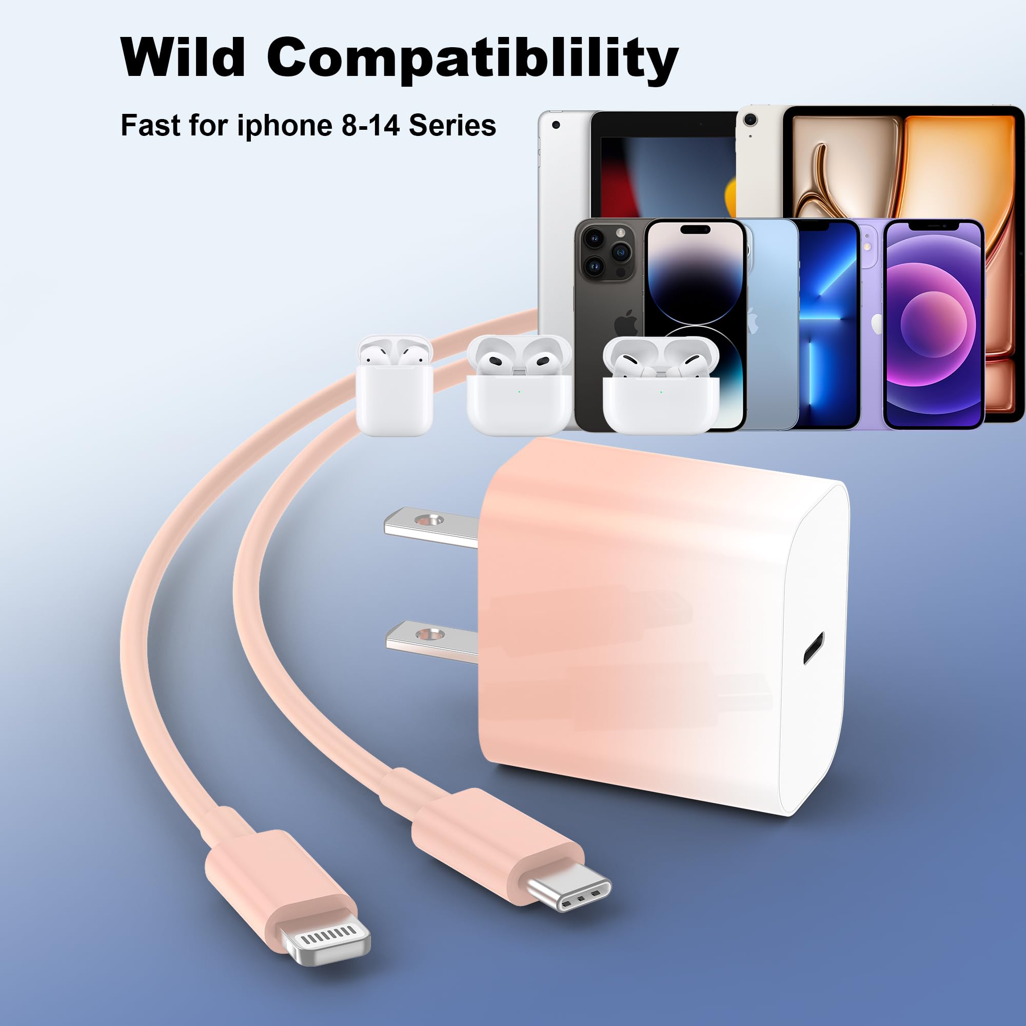 GREPHONE iPhone Charger Fast Charging,20W PD USB C Wall Charger 4 Pack with 6FT Fast Charging Cable