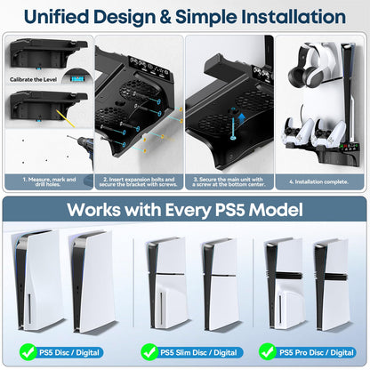 PS5 Soporte de Pared con Ventilador