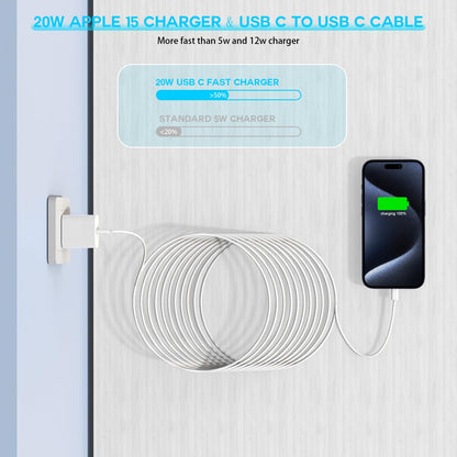 10FT Fast Charging Cord for iPhone 17 16e 15,3Pack Extra Lon