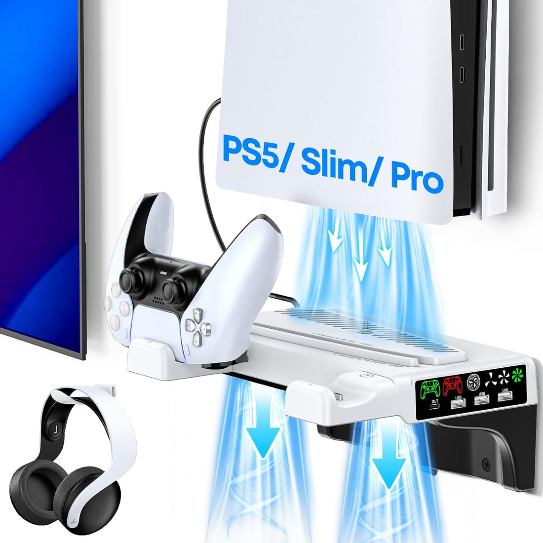 PS5 Soporte de Pared con Ventilador