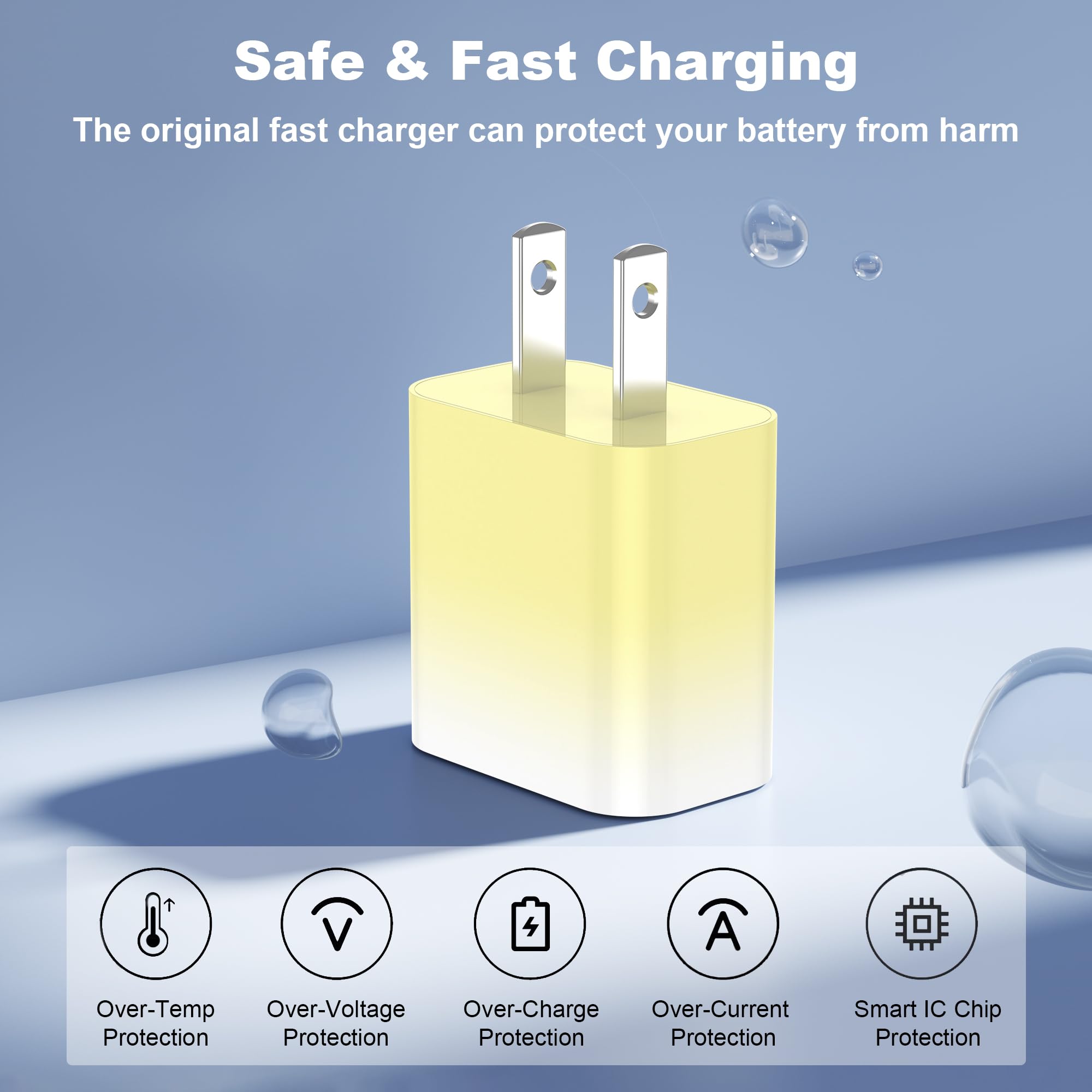 GREPHONE iPhone Charger Fast Charging,20W PD USB C Wall Charger 4 Pack with 6FT Fast Charging Cable