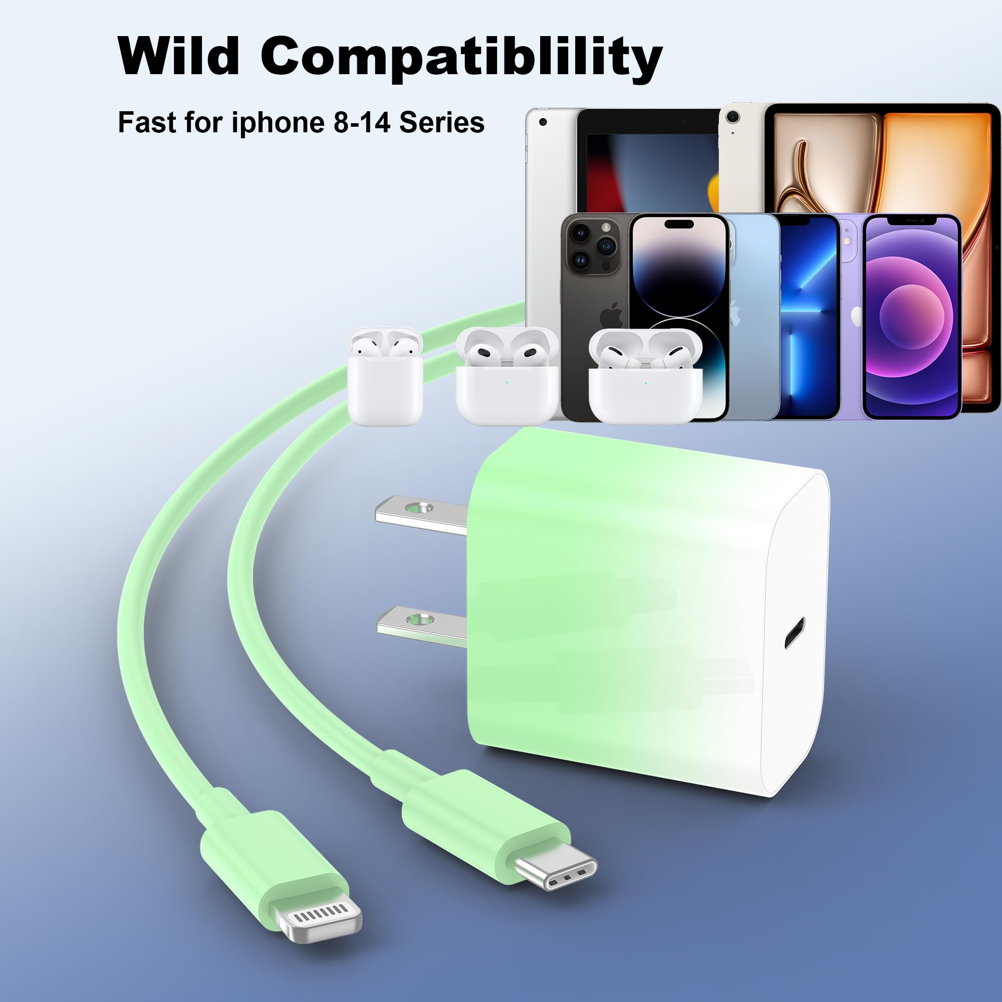 GREPHONE iPhone Charger Fast Charging,20W PD USB C Wall Charger 4 Pack with 6FT Fast Charging Cable