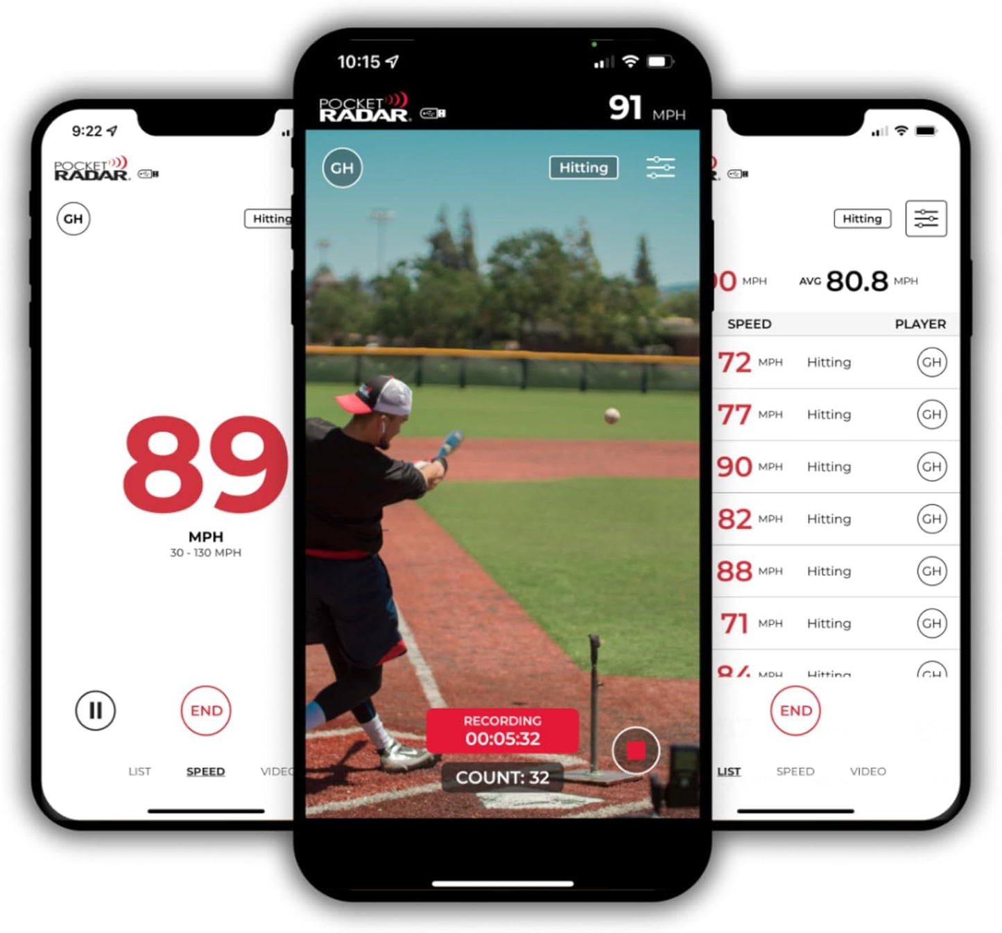 Pocket Radar Smart Coach Speed Gun for Baseball, Softball, Crick
