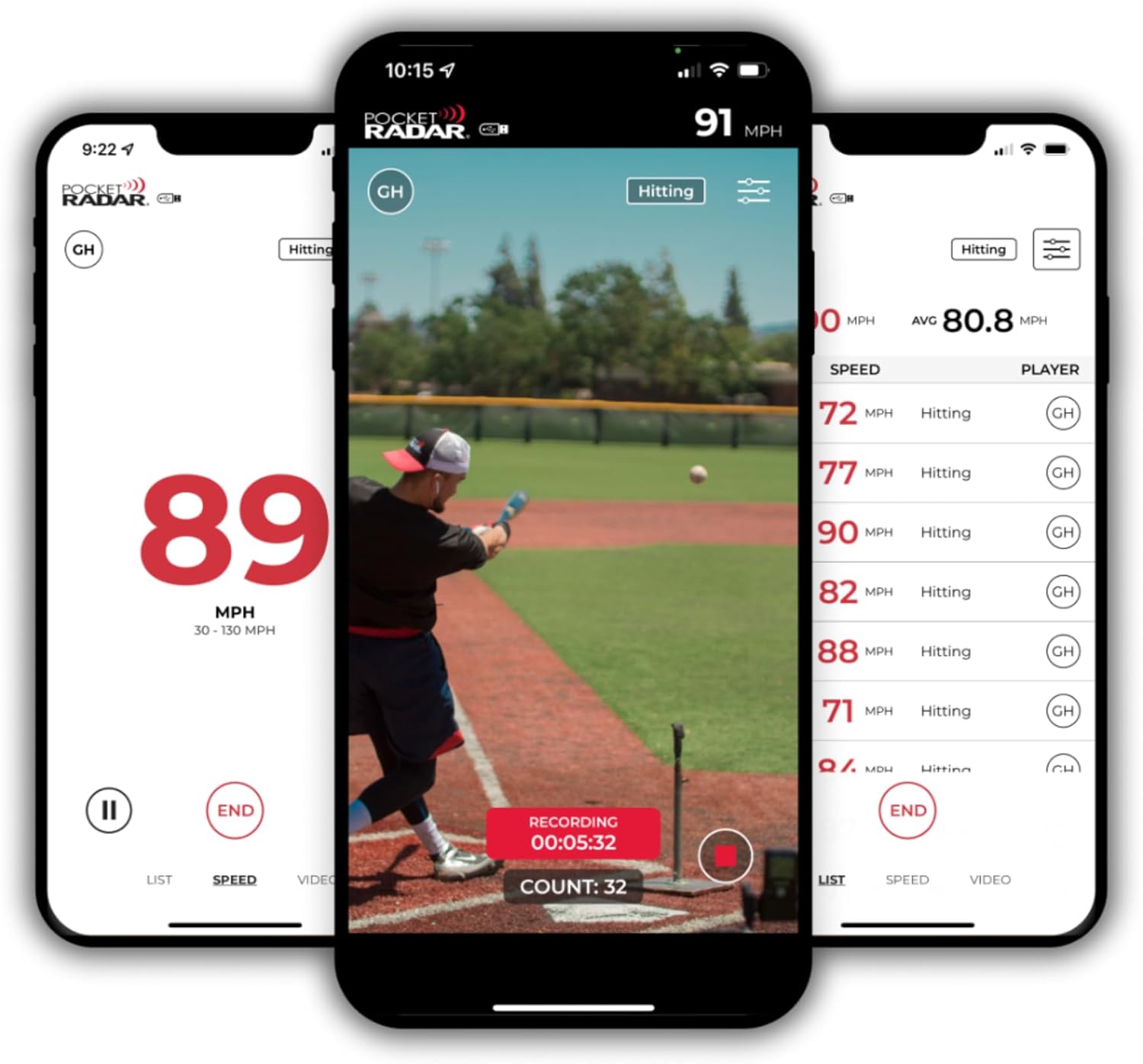 Pocket Radar Smart Coach Speed Gun for Baseball, Softball, Crick