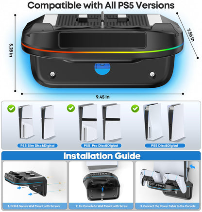 PS5 Soporte de Pared con Ventilador