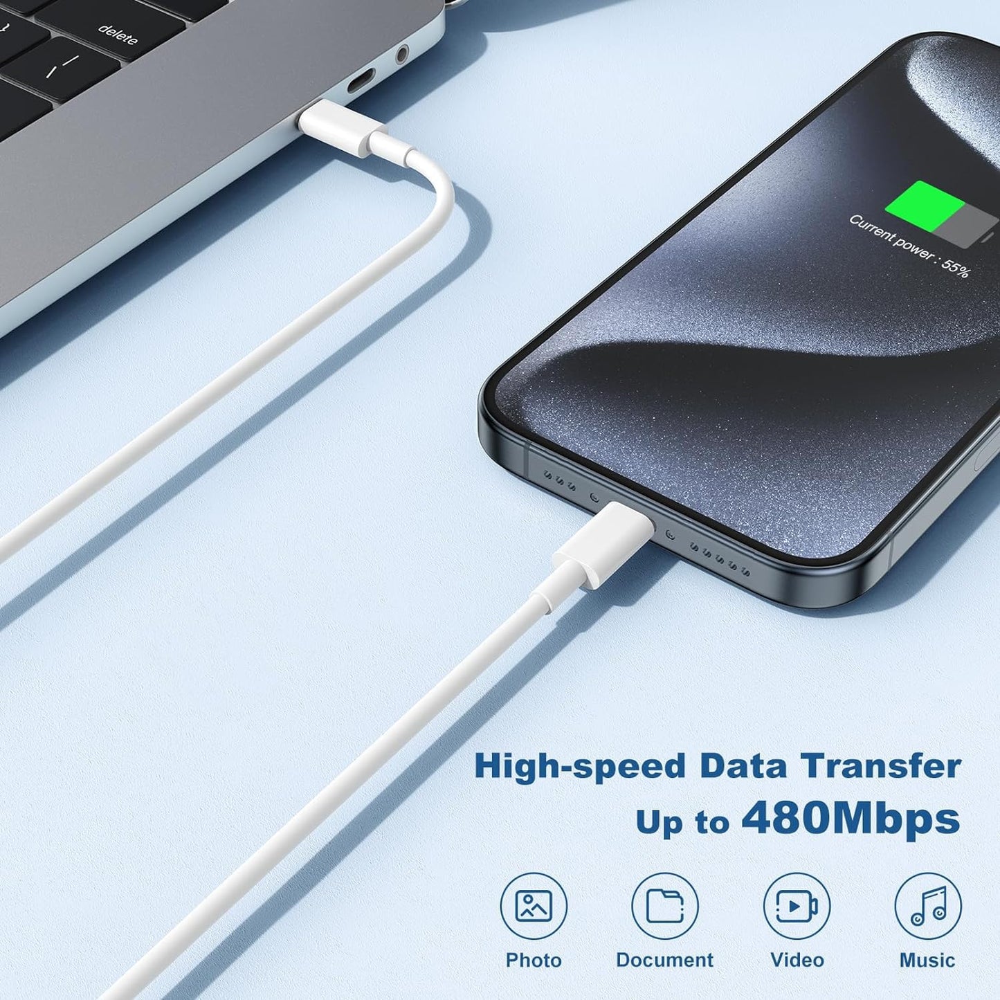 10FT Fast Charging Cord for iPhone 17 16e 15,3Pack Extra Lon