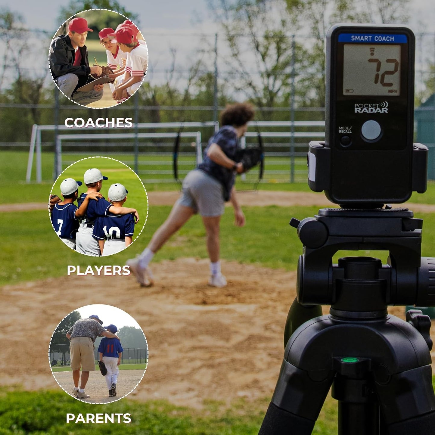 Pocket Radar Smart Coach Speed Gun for Baseball, Softball, Crick