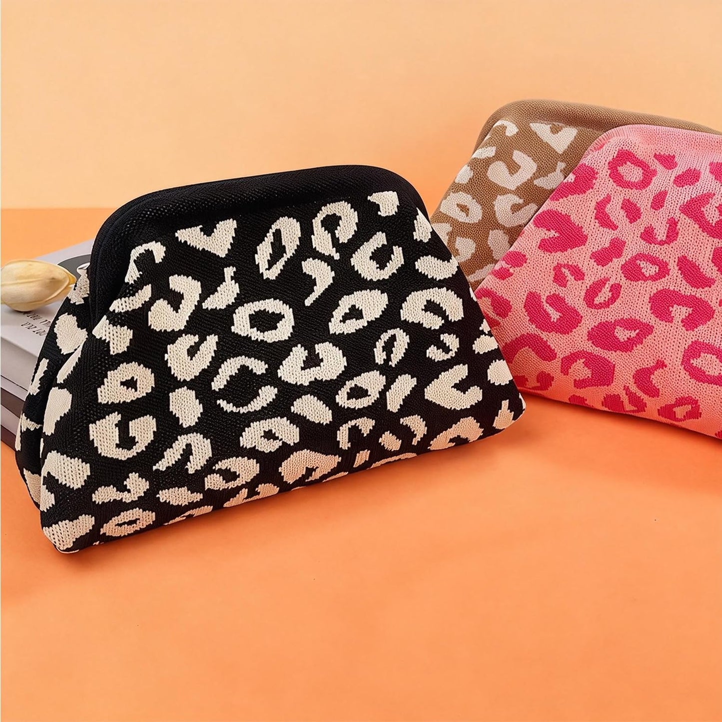 Clutch Purses for Women,Woven Crochet Bag&Cosmetic Bag Dumpling Striped Cloud Purse Evening Handbag Summer Beach