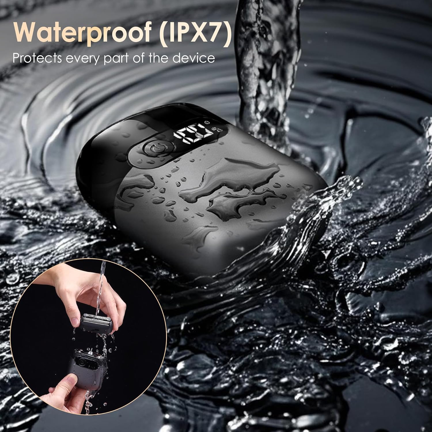 Electric Razor for Men, Foil Shaver and Beard Trimmer | For Dry And Wet,Battery LED Display USB-C Fast Charge, IPX7 Waterproof Portable Travel Shaver (Green)
