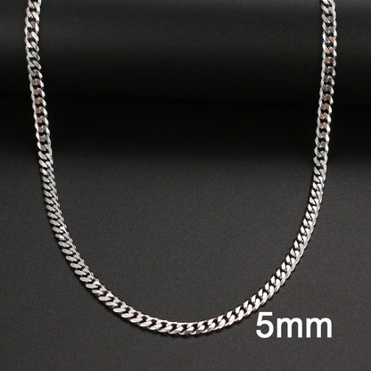 Basic Punk Stainless Steel Necklace For Men Women Cuban Link Chain Chokers Minimalist Choker Necklaces Hot Jewelry Gothic Gifts