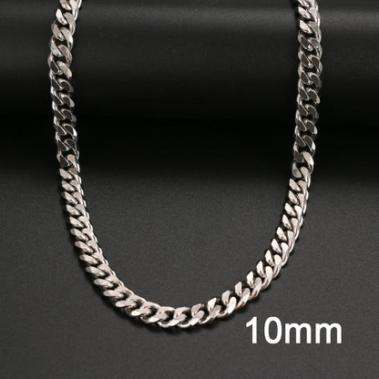 Basic Punk Stainless Steel Necklace For Men Women Cuban Link Chain Chokers Minimalist Choker Necklaces Hot Jewelry Gothic Gifts