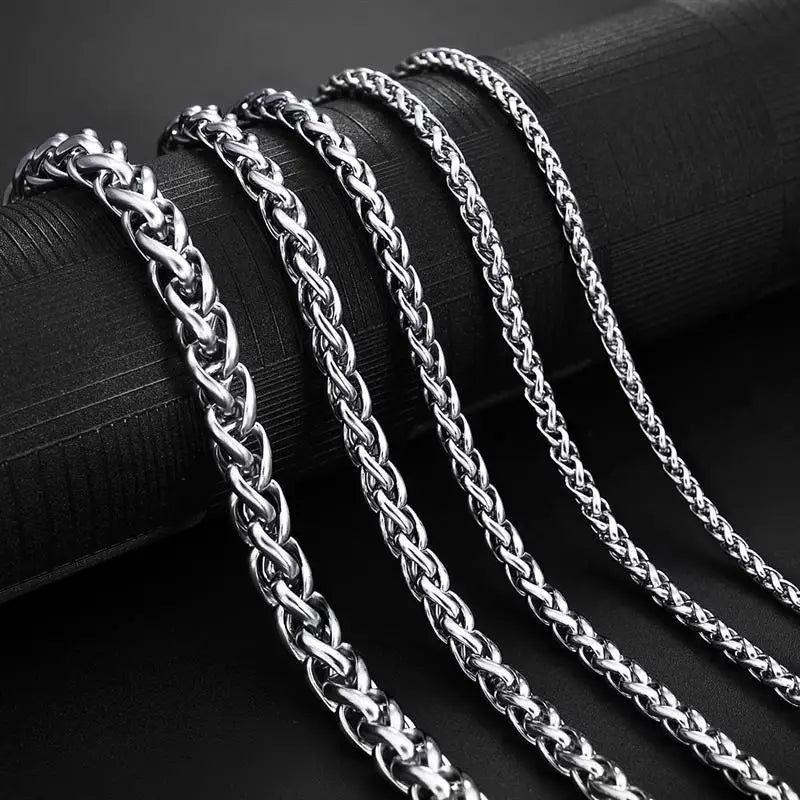 Collar de cadena de acero inoxidable para hombres y mujeres, cadena de eslabones cubanos, color dorado, color plateado, gargantilla punk, joyería de moda masculina, regalo