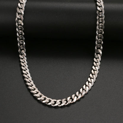 Basic Punk Stainless Steel Necklace For Men Women Cuban Link Chain Chokers Minimalist Choker Necklaces Hot Jewelry Gothic Gifts