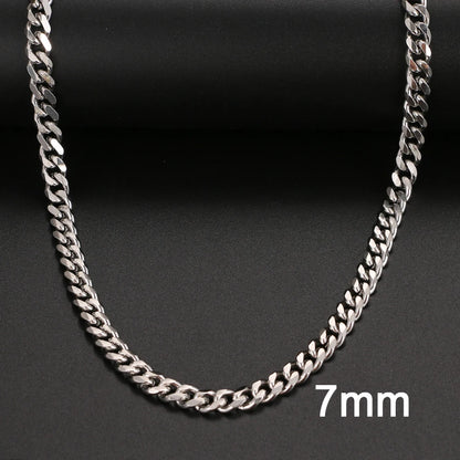 Basic Punk Stainless Steel Necklace For Men Women Cuban Link Chain Chokers Minimalist Choker Necklaces Hot Jewelry Gothic Gifts