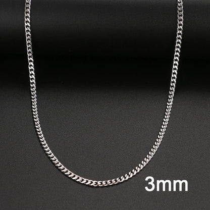 Basic Punk Stainless Steel Necklace For Men Women Cuban Link Chain Chokers Minimalist Choker Necklaces Hot Jewelry Gothic Gifts