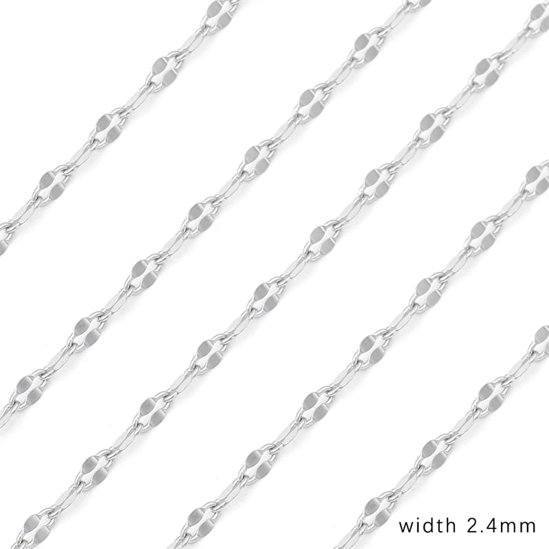 Cadena de acero inoxidable de 1M para hombres y mujeres, cadena de eslabones cubanos, gargantilla básica punk DIY, pulsera, joyería masculina de Hip Hop, regalo