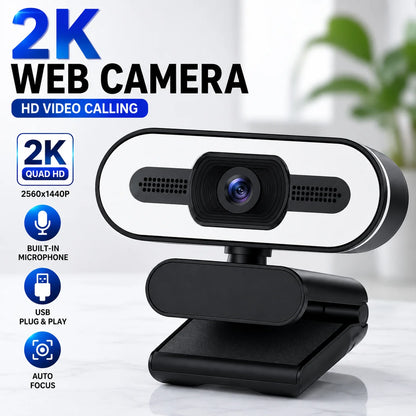 Webcam 2K mini camera web camera with microphone web camara for pc 1080p webcam mini pc camera focus usb cameras for computer