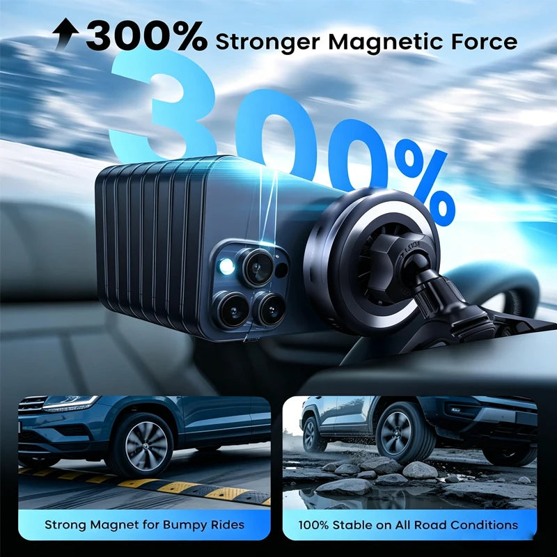 Cargador inalámbrico magnético de coche prémium de 25W para iPhone 17 16 15 Pro Max Carga rápida Soporte de teléfono para rejilla de ventilación Base de inducción