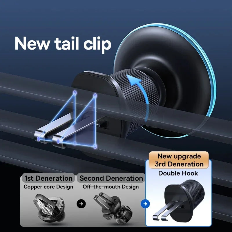 Soporte de carga inalámbrica magnético Baseus de 15W de carga rápida para teléfono de coche, cargador inalámbrico para coche para iPhone 16 15 14 13