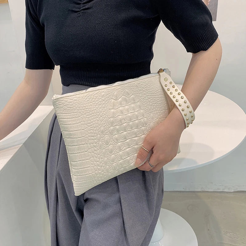 Bolsos de Lujo de Moda, Bolsos de Mujer, Cartera de Mano de Cuero PU para Noche, Bolso de Sobre para Mujer, Carteras de Día Femeninas, Bolso de Pulsera Portátil