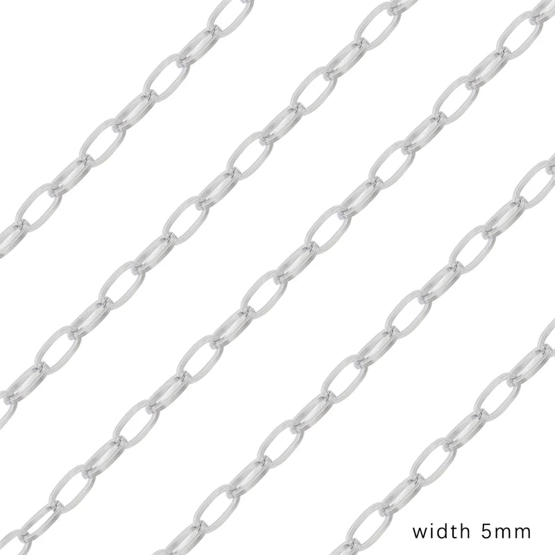Cadena de acero inoxidable de 1M para hombres y mujeres, cadena de eslabones cubanos, gargantilla básica punk DIY, pulsera, joyería masculina de Hip Hop, regalo