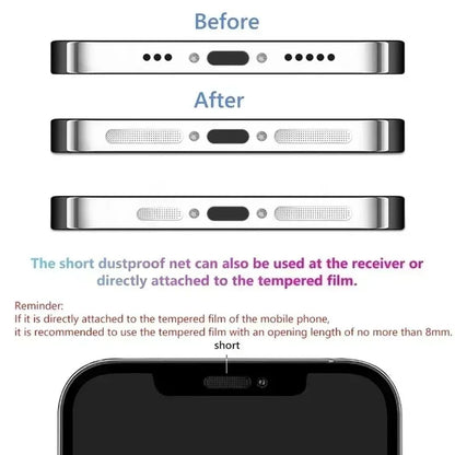 13pcs Universal Metal Mesh Anti Dust Proof Adhesive Net Cover Stickers For iPhone 17 16 15 Pro Max Plus Speaker Hole Anti-Dust