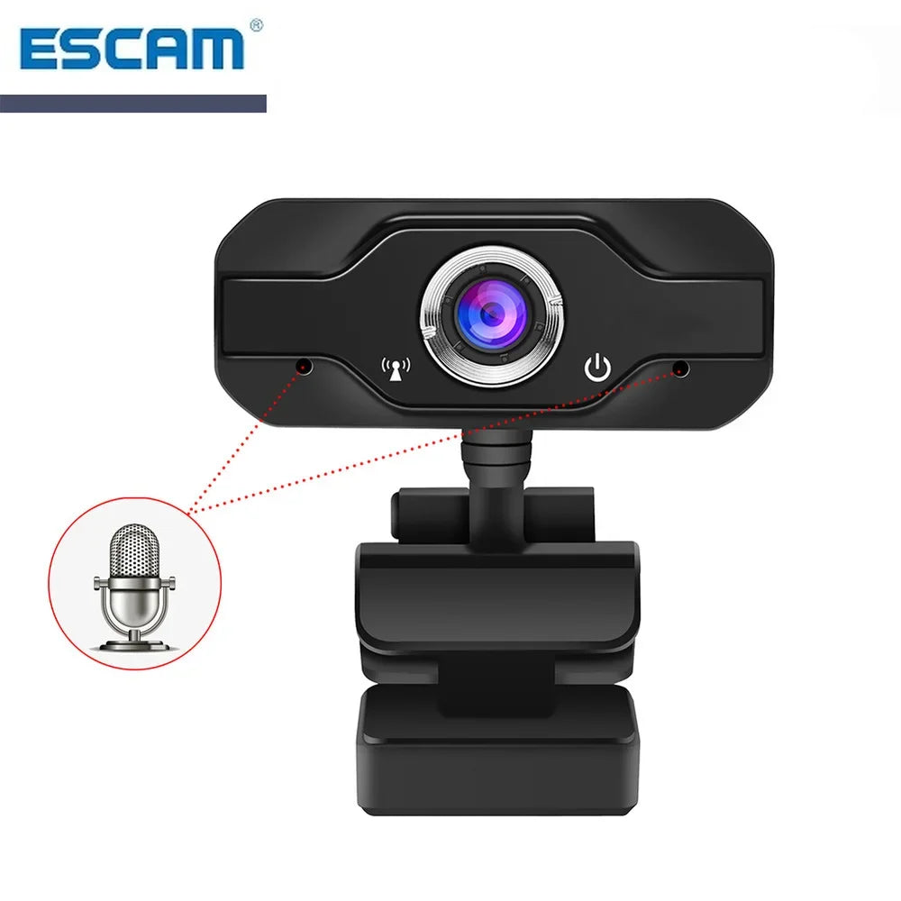 HD Webcam Built-in Dual Mics Smart 1080P Web Camera USB Pro Stream Camera for Desktop Laptops PC Game Cam for OS Windows10/8