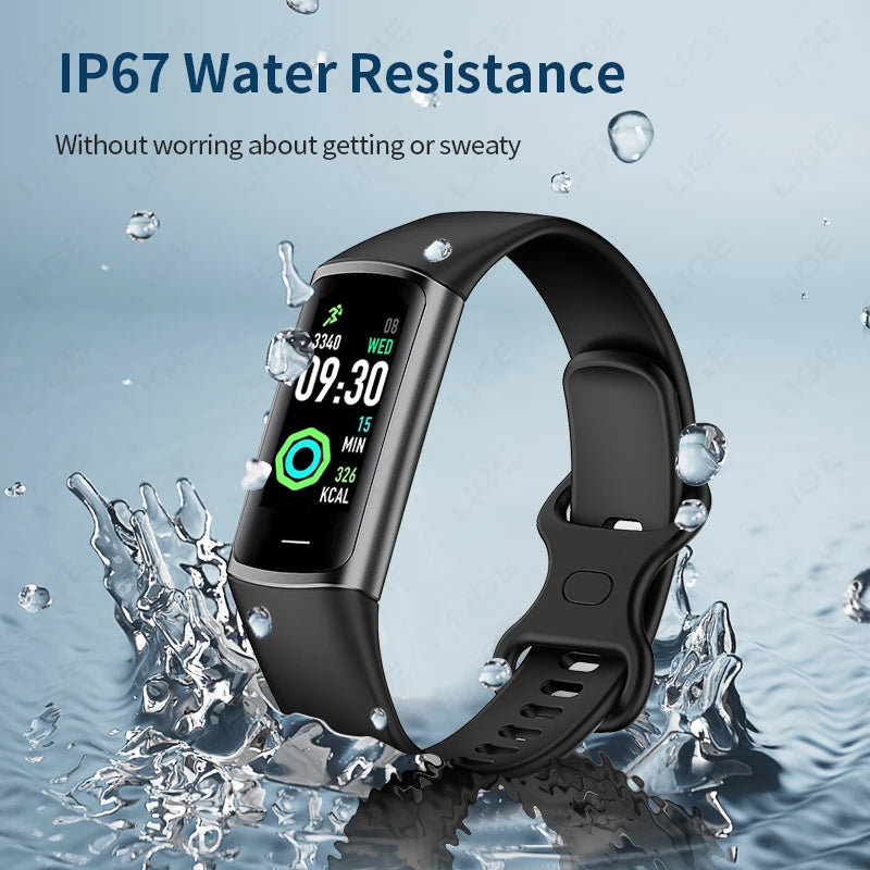 Smartwatch LIGE, Rastreador de actividad deportiva, Reloj inteligente para hombres y mujeres con monitor de frecuencia cardíaca, oxígeno en sangre y sueño, Pulsera inteligente impermeable