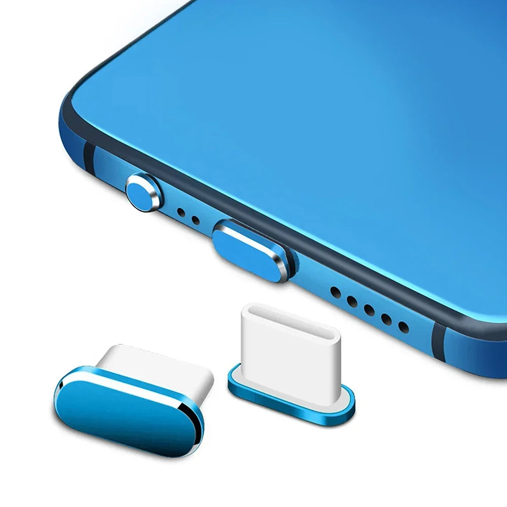 5/1PCS Tapones antipolvo de metal de lujo tipo C para iPhone 15 Pro/15 Pro Max/15 Plus, tapas protectoras para puerto de carga USB C