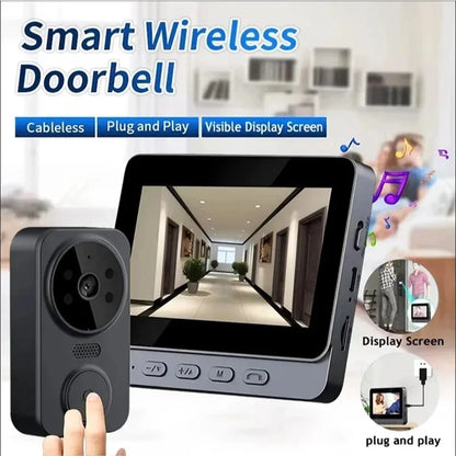 Smart Video Doorbell Camera Wireless, 1080P HD with Night Vision, 2.4G WiFi, Motion Detection, 2-Way Audio, and Cloud Service