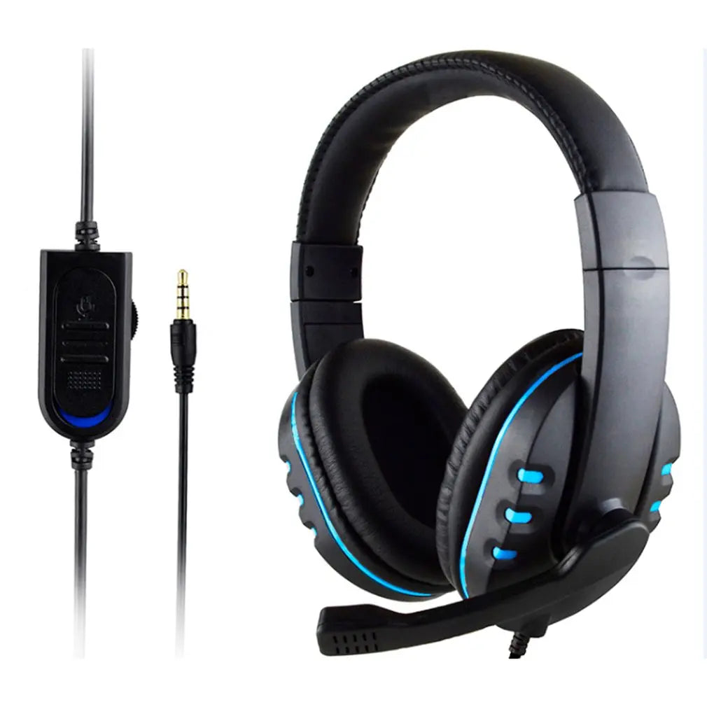 Auriculares con cable de 3,5 mm para juegos, auriculares de música para PS4 PlayStation 4, PC, chat de computadora con micrófono